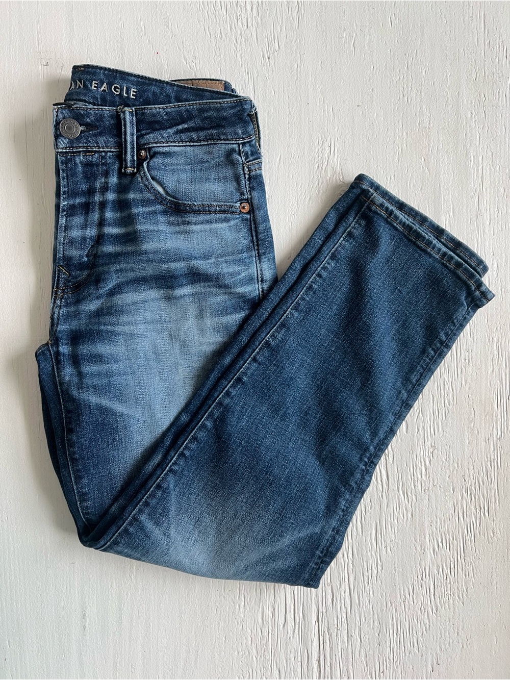 3/$25 American Eagle Men’s Blue Vintage AirFlex+ Temp Tech Straight Jeans